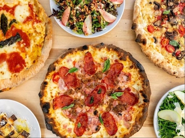 Pizza, Salad & Breadsticks.